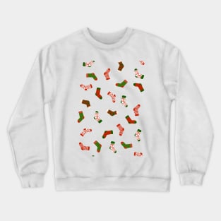 Christmas sock illustration, cute holiday pattern Crewneck Sweatshirt